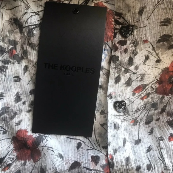 THE KOOPLES Silk Shirt Button Front Flying Flowers - Picture 8 of 9